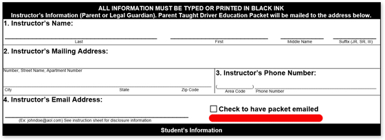 How to fill in DL-92 request form to have the Parent Taught package e-mailed