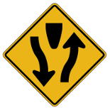 Georgia Road Signs | Divided Highway Begins GA Road Signs | Divided Highway Begins