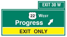 Guide Sign - Exit Only | Illinois Permit Test